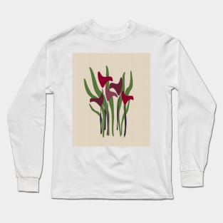 Calla Lily Plant Purple Linen Long Sleeve T-Shirt